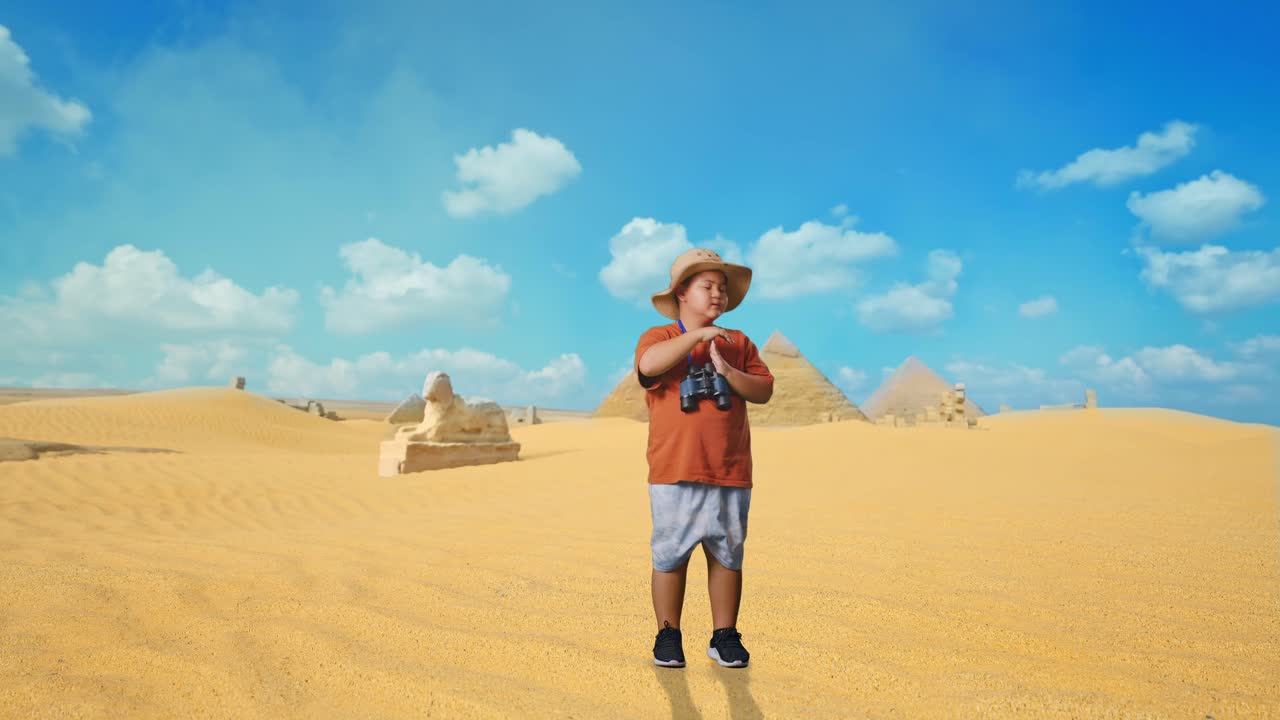 Child Explorer in the Egyptian Desert
