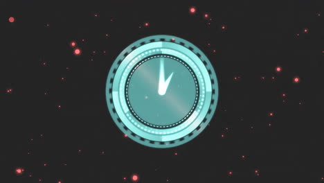 animation of clock and stars on black background