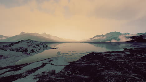 Peaceful calm view of fjords in Norway
