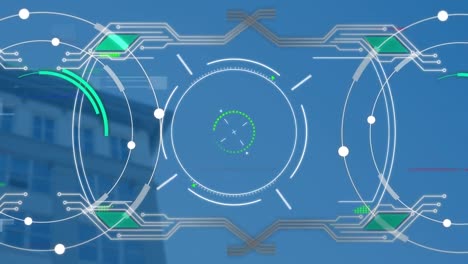 Animation-of-scope-scanning-and-data-processing-over-cityscape