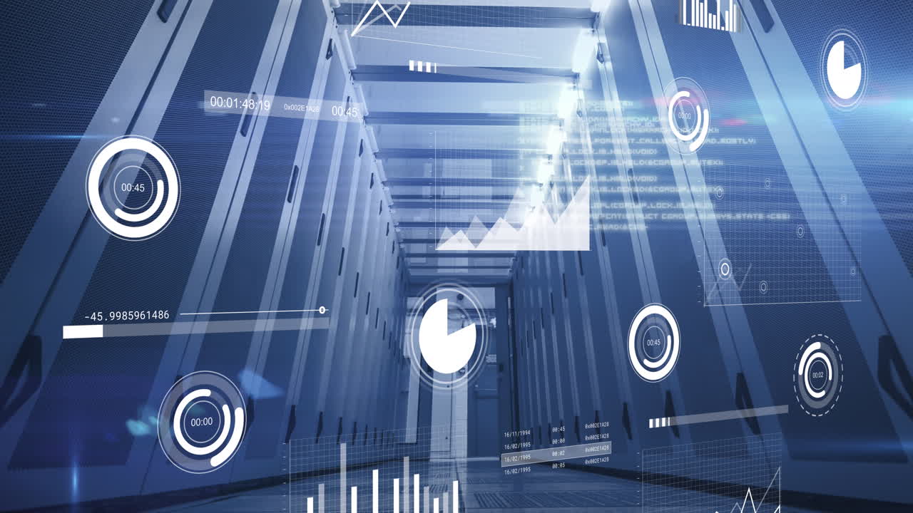Animation of data processing over computer servers
