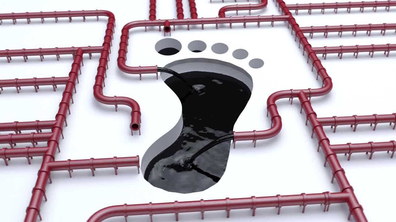 탄소 발자국 기름 은 파이프 라인 발자취 기름 기후 변화