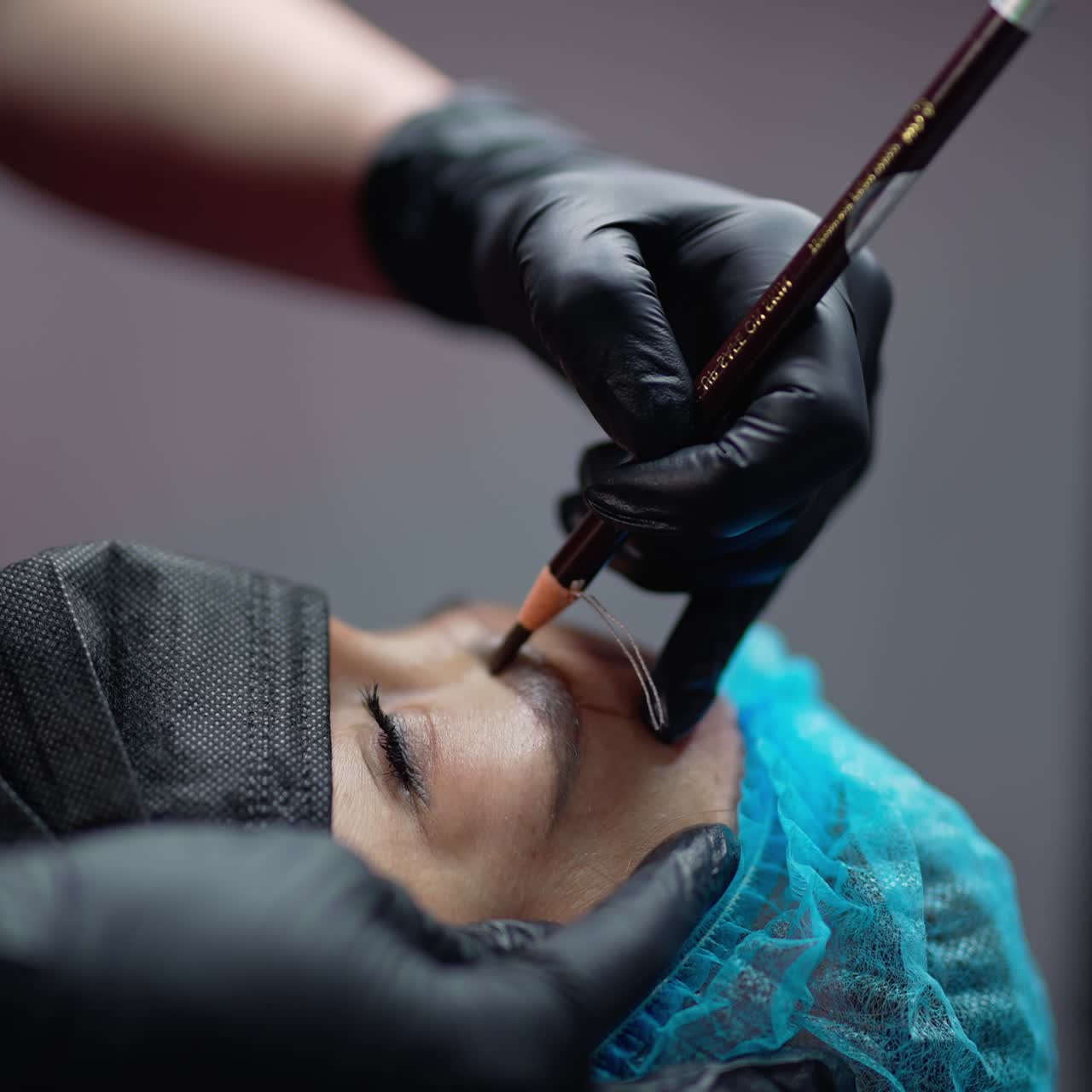 Permanent tattoo make up skincare treatment. Woman beauty making concept