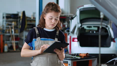 Experte-Bestellt-Neue-Autoteile-In-Der-Garage