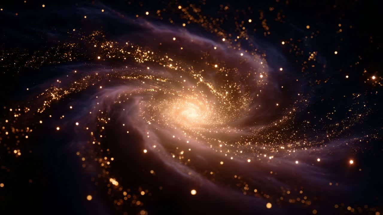 A mesmerizing spiral galaxy showcases the beauty of cosmic dust and star formations, radiating an array of vibrant colors and sparkling lights as it captivates the infinite expanse of the universe