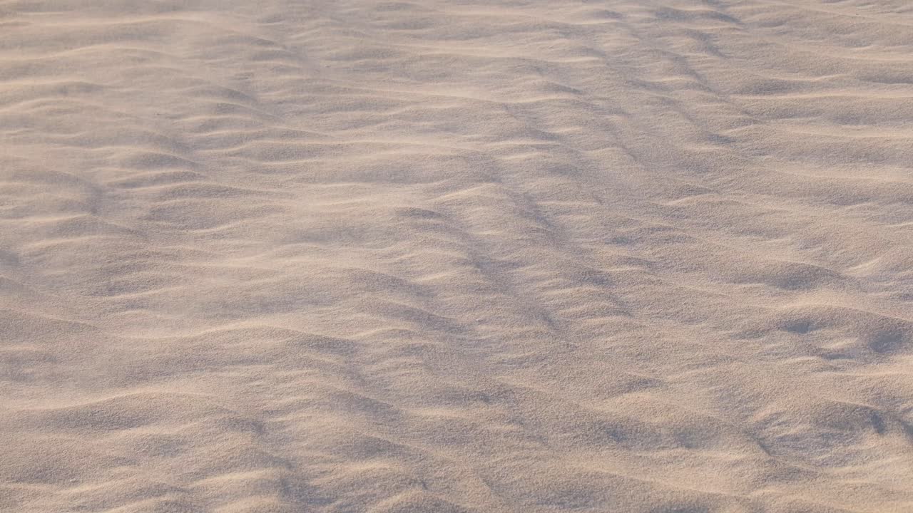 아름다운 패턴을 만드는 사막과 모래 잔물결을 가로질러 부는 모래