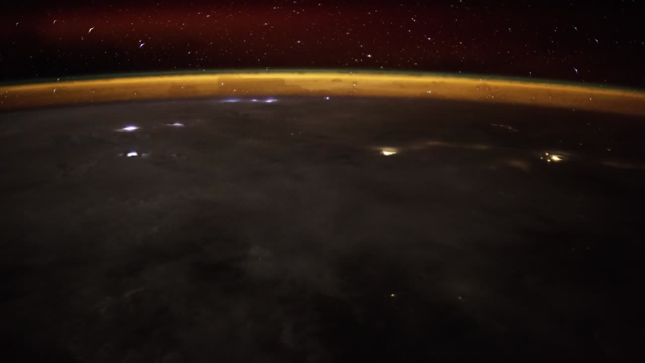 Flight over the earth's surface, made from a space station.