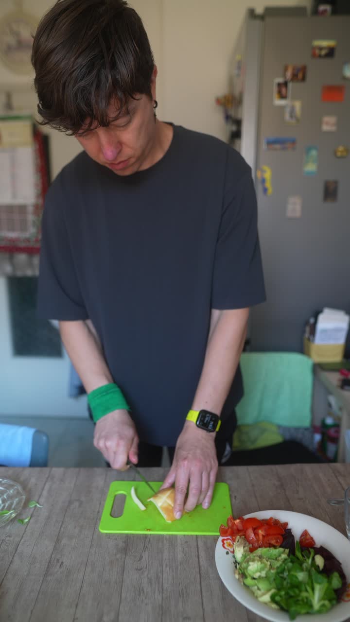 Person preparing a healthy meal
