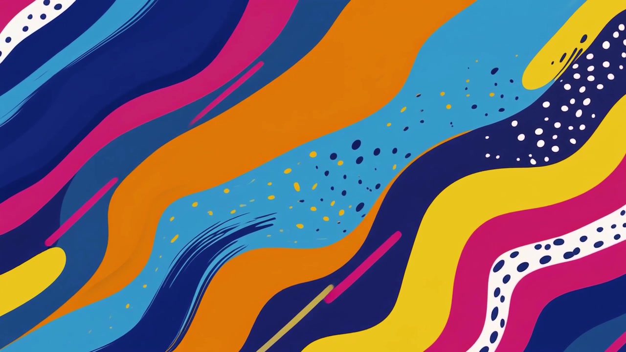 Vibrant Abstract Wavy Background with Dynamic Colors and Shapes