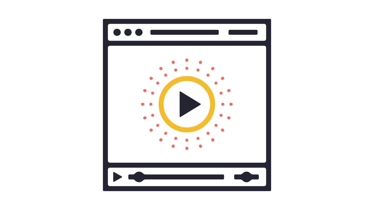 animación del icono de la línea del reproductor de video