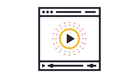 video player line icon animation