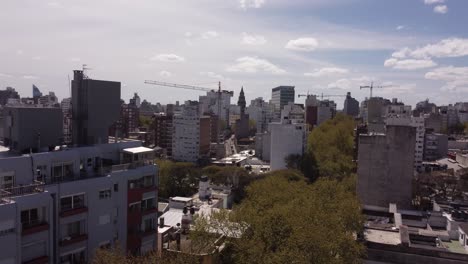 Aerial-view-of-Montevideo-Uruguay,-Establishing-shot-of-city