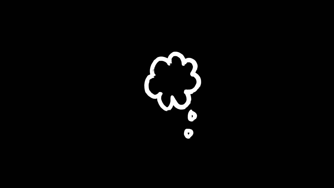 Animated Hand-Drawn Thought Bubble Appearing and Disappearing