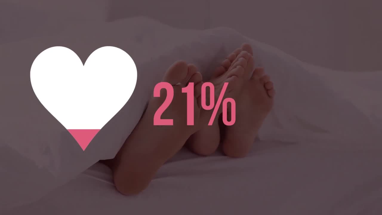 Cuore e numeri che si riempiono di colore