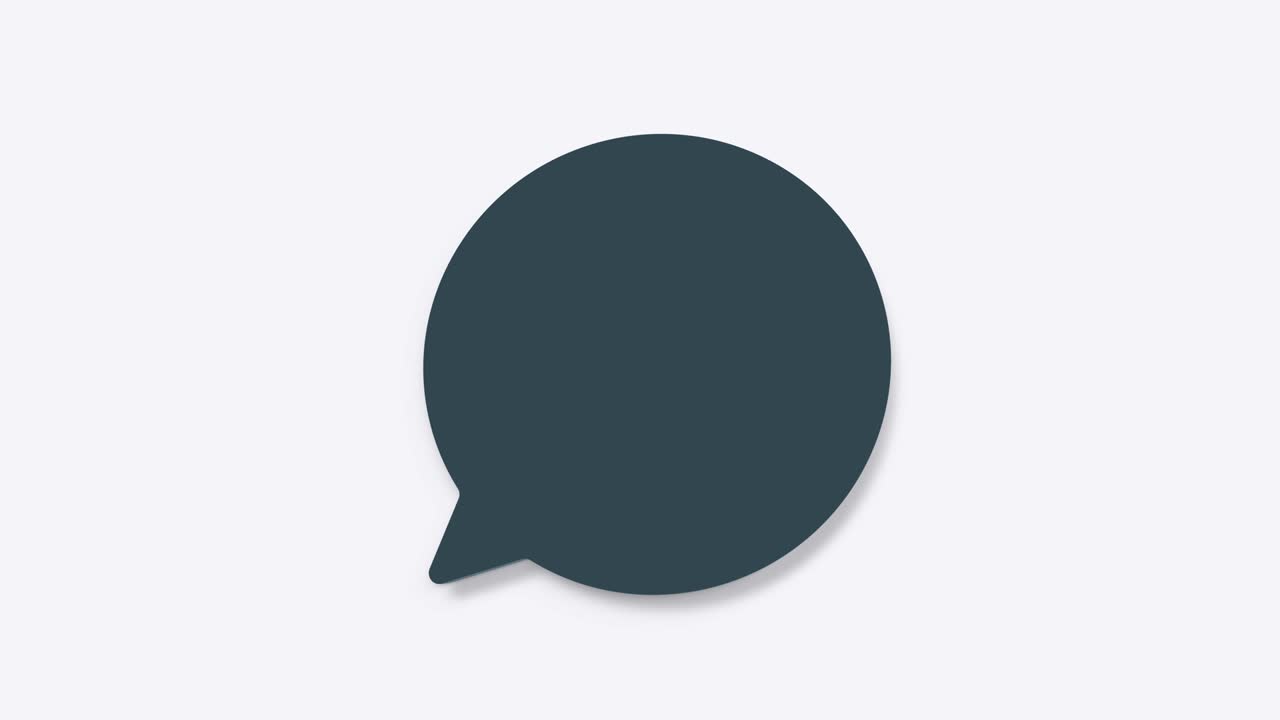 Chat, speech bubble 3d icon animation on white background. 4K