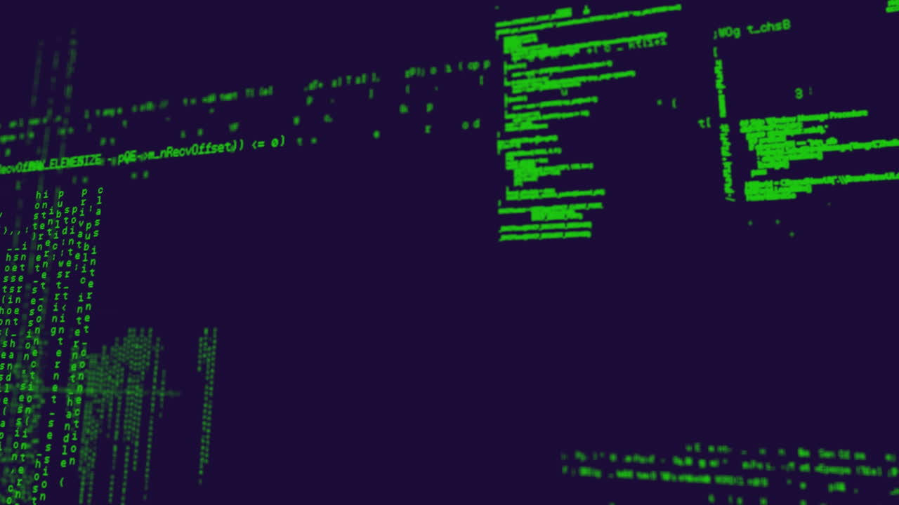 animación del procesamiento de datos sobre un fondo negro