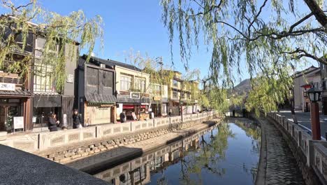 time-lapse of a peaceful canal-side setting