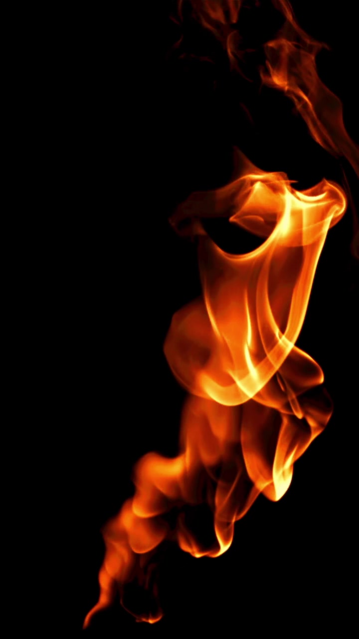 Dynamic Red and Orange Flames on Black Background