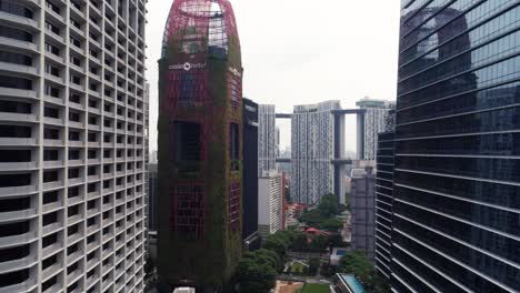 Singapore Cityscape with a Modern Hotel