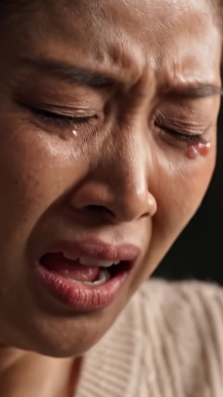 Una profunda expresión emocional: capturando el dolor crudo y la vulnerabilidad de una mujer mientras las lágrimas corren por su rostro en un poderoso momento de reflexión y pena