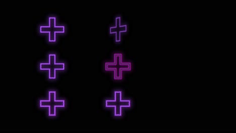 Pulsing-neon-purple-crosses-pattern-in-rows-4