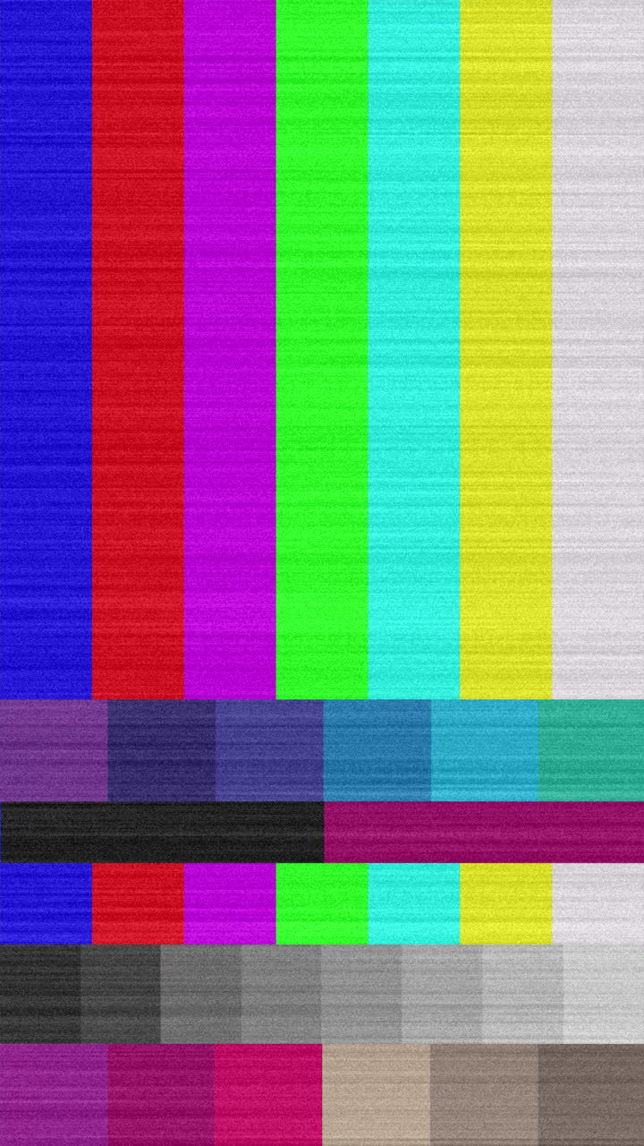 TV Test Pattern with Glitch and Static Interference