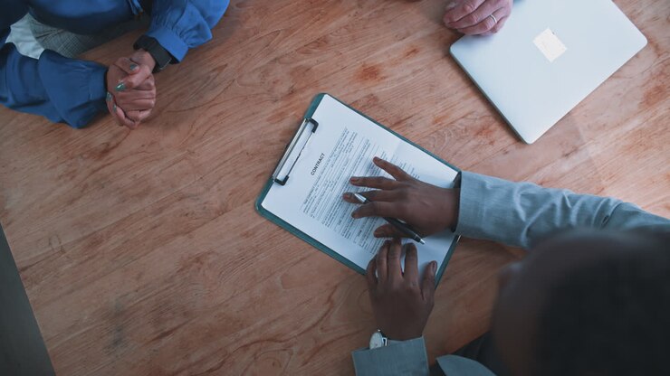 Business Meeting and Contract Signing