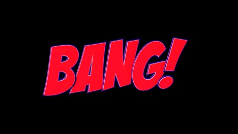 bang comic text and speech balloon animation, with alpha matte, loop