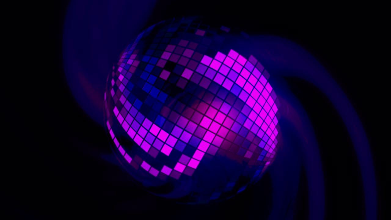 Palla da discoteca viola astratta
