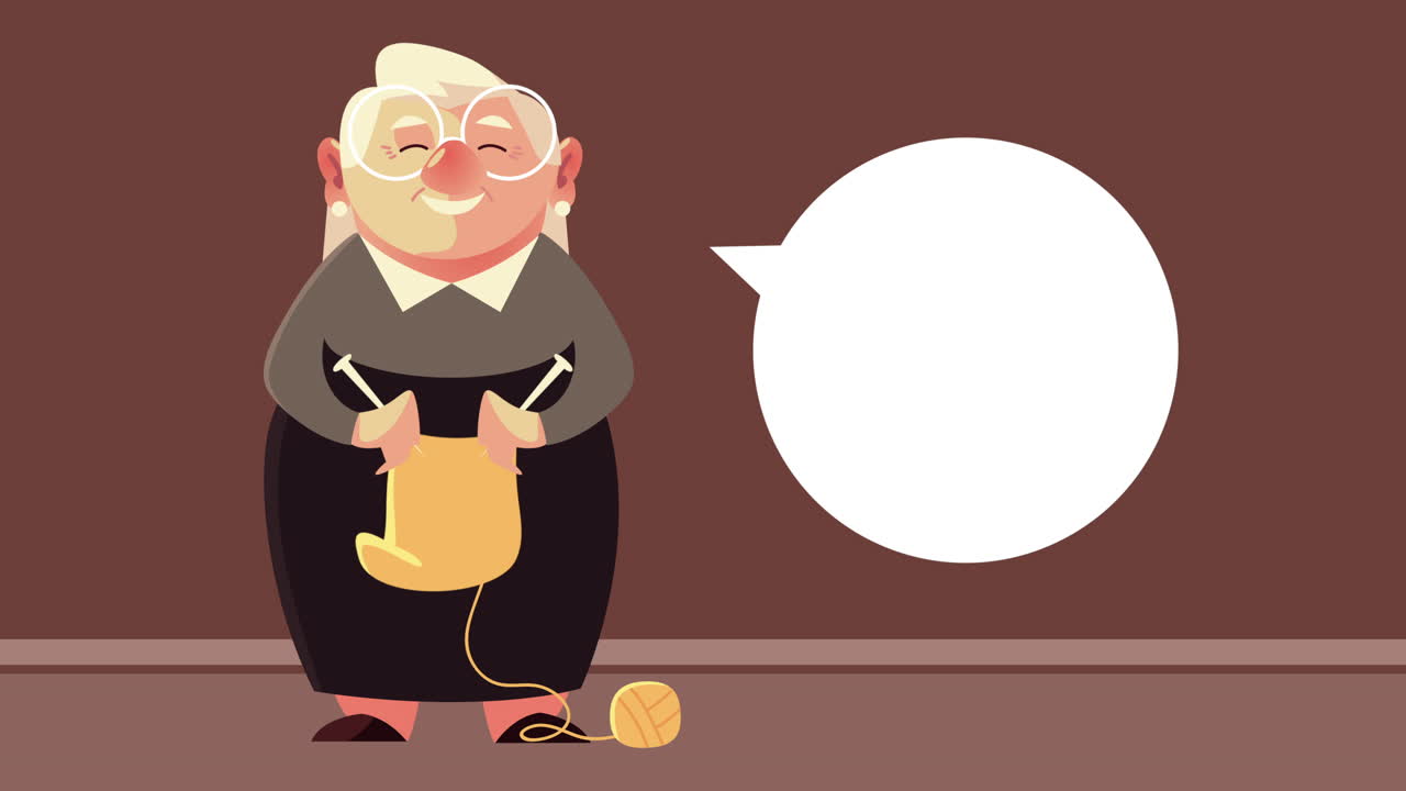 은 여자가 서서 말하는 캐릭터 애니메이션