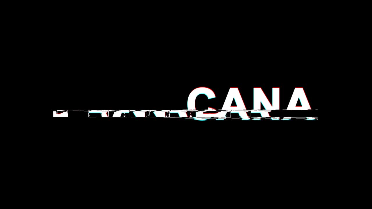 CANADA Glitch Effect Text Digital TV Distortion 4K Loop Animation