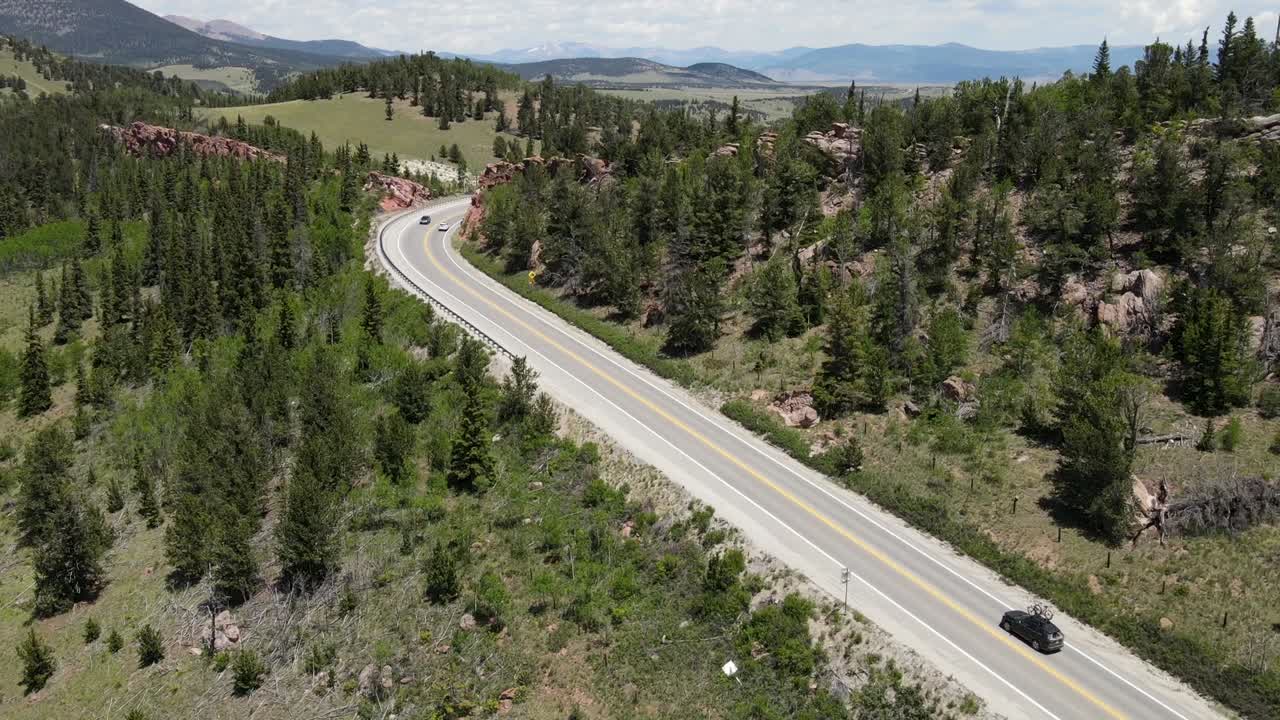carretera de montaña desde arriba en colorado