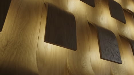 modern wooden wall paneling with integrated lighting