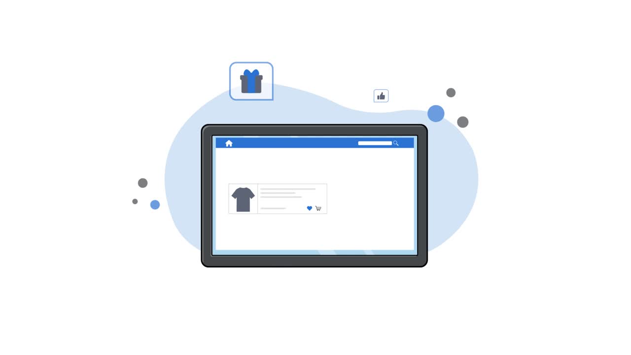 Animated Tablet Showing Online Shopping E-commerce Website