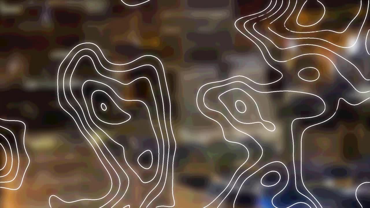 animación de líneas blancas en movimiento sobre el paisaje urbano