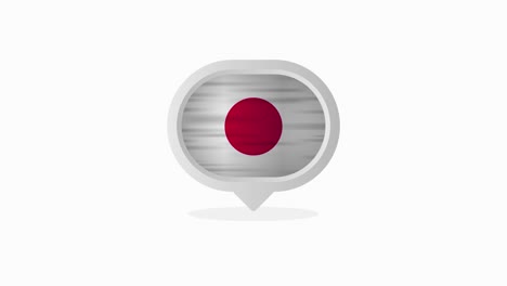 bandera japonesa bandera realista. hecha en japón. gráfico de movimiento.