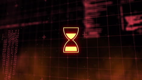 animación del icono del temporizador de huevo sobre el procesamiento de datos