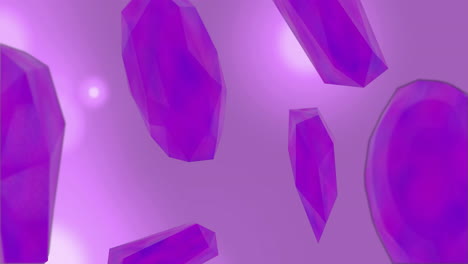 purple geometric shapes floating, abstract animation on light purple background