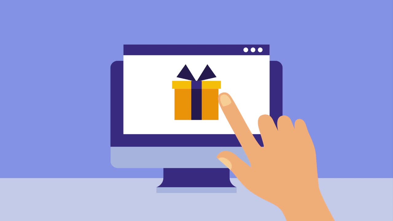 taschetta di acquisto online e scatola regalo