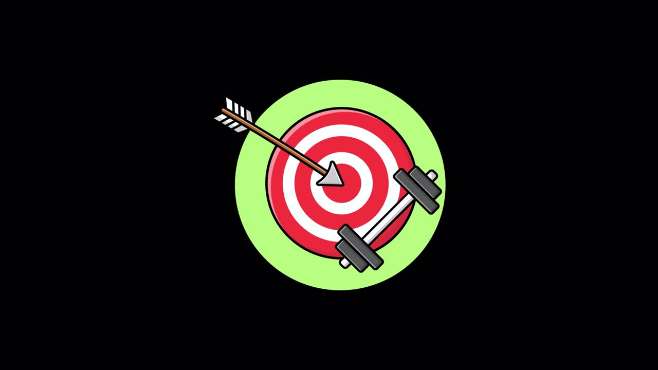 Fitness Target with Arrow and Dumbbell Illustration