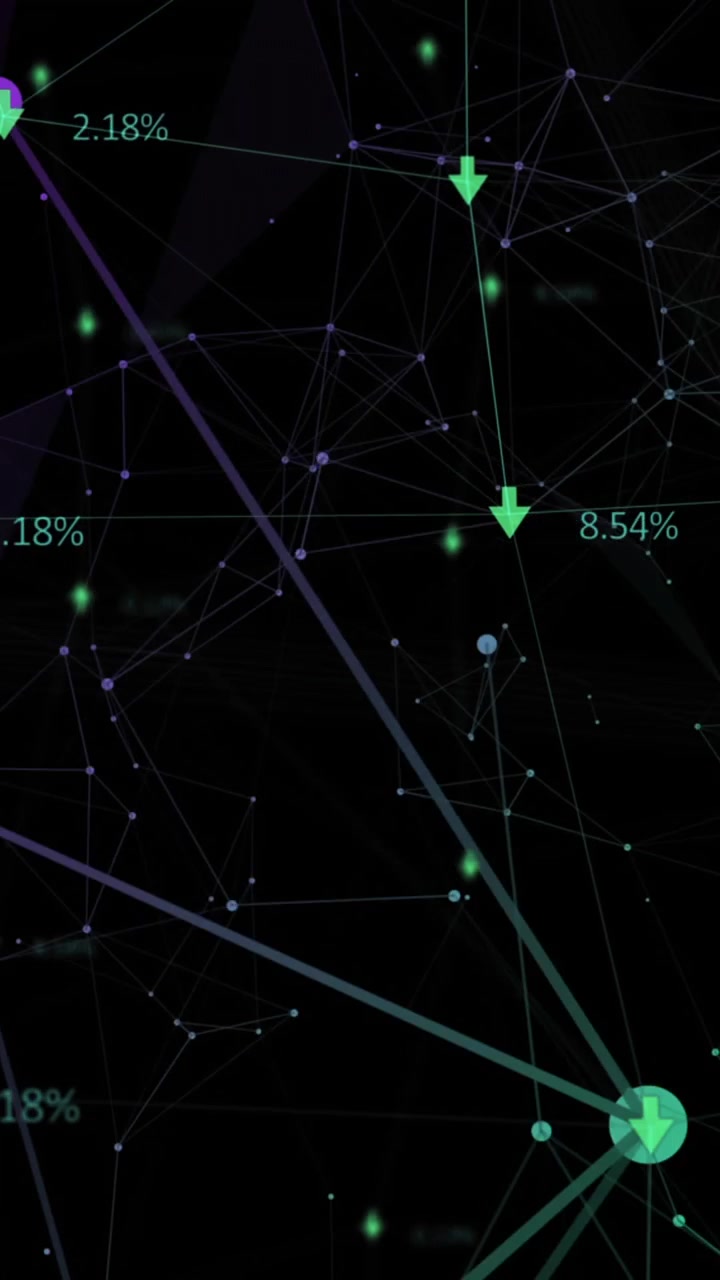Network of connections against black background