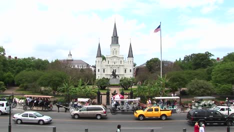 longshot view of jackson square in the new orleans french quarter 1