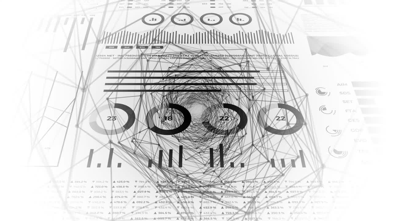 datos y estadísticas de informes, animación con diagramas gráficos.