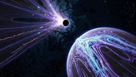 black hole and alien planet