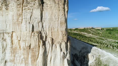 white cliffs and valley landscape