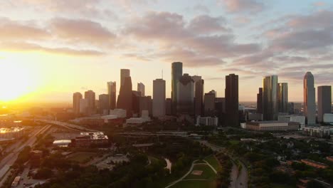 houston skyline aerial city