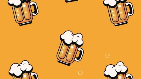 frascos de cerveza con patrón de espuma