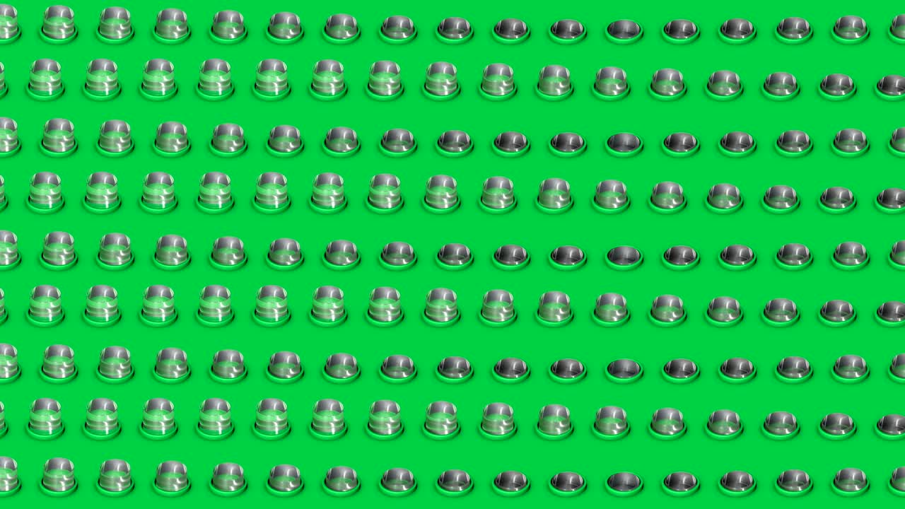 추상적인 이소메트릭 배경 유리 실린더 버튼 수평 파동 움직임