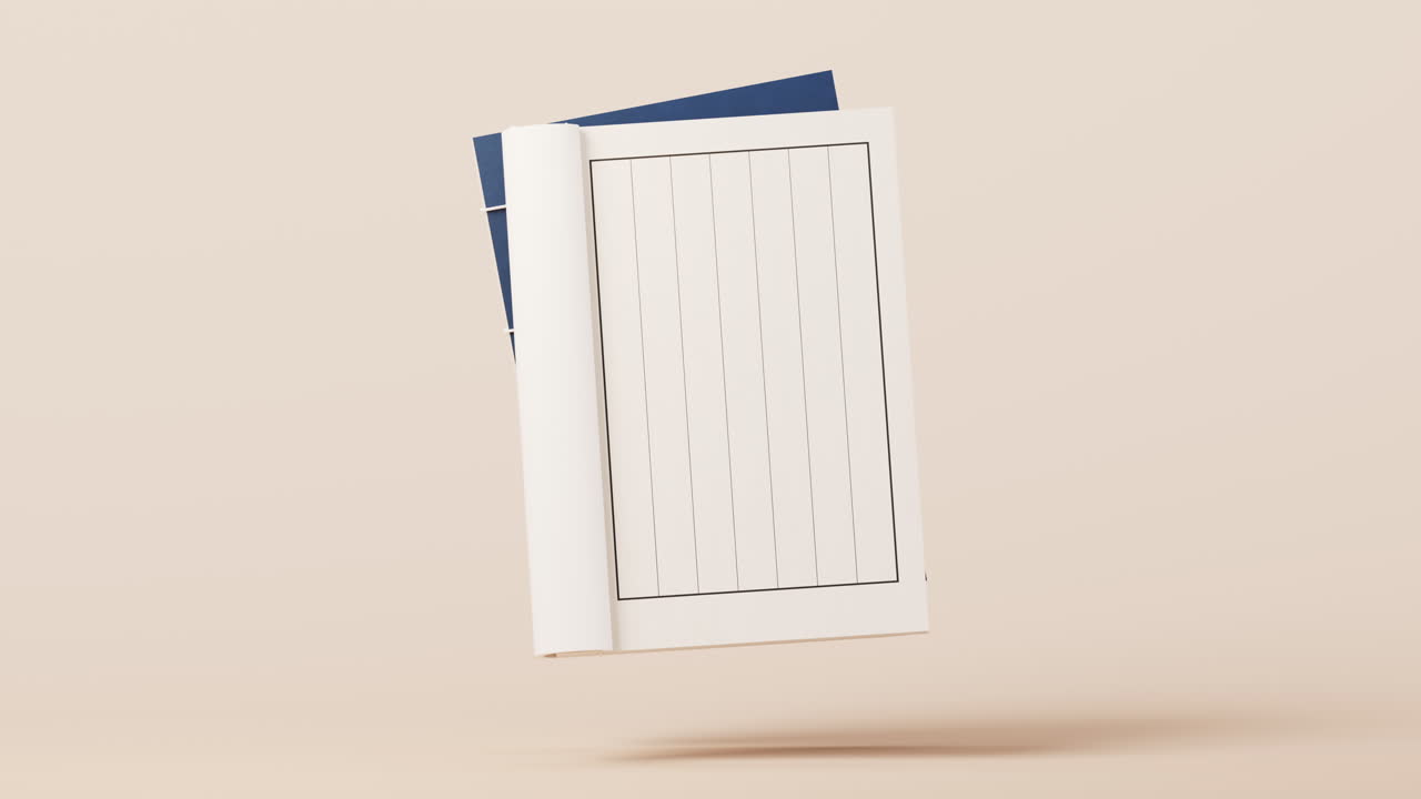 Loop animation of ancient Chinese book, traditional culture, 3d rendering.