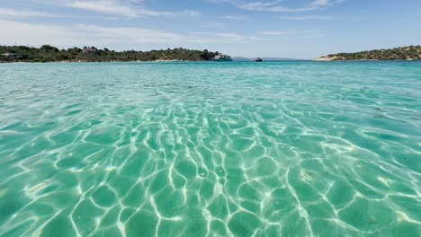 clean blue flag beaches of halkidiki peninsula, greece